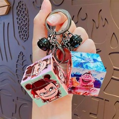 新商品のアニメの国潮魔童はどこがキーホルダーのルービックキューブの小さいペンダントを掛けますか?