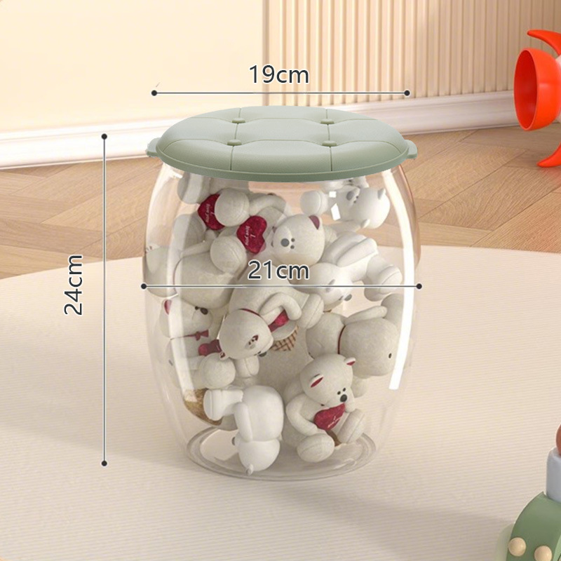 子供用収納ボックス、赤ちゃんのおもちゃ、人形、積み木収納バケツ、多機能収納プラスチック透明収納ベンチ、家庭用|undefined