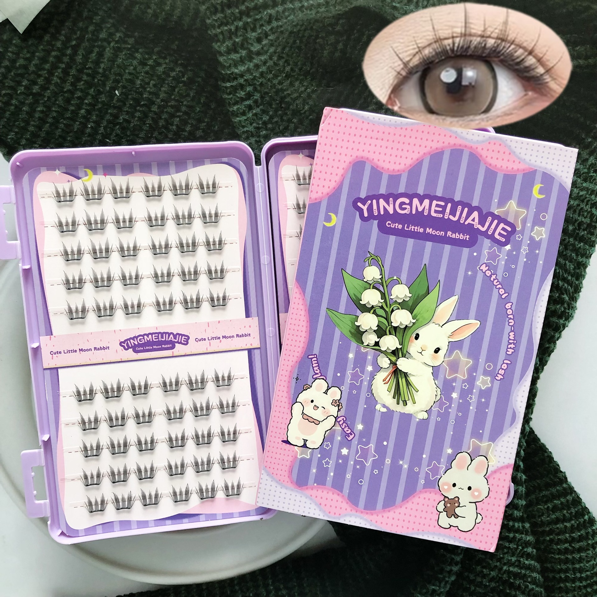 20 filas de paquete de caja de regalo de pestañas falsas transfronterizas, pestañas falsas densas, pestañas falsas sin pegamento.