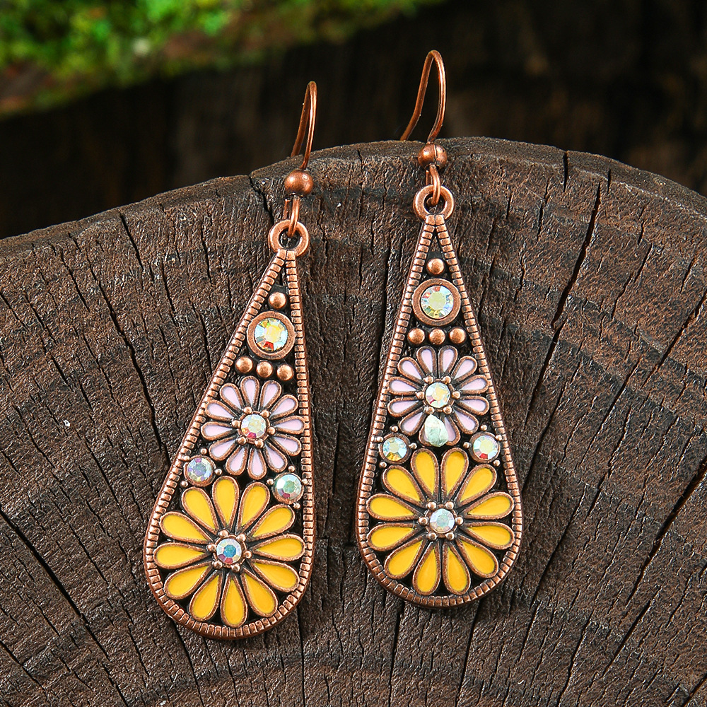 15g Weight Alloy Ear Needle Material Drop Earrings Classification 1 Pair Quantity Daily, Street Occasion Zinc alloy Material Geometric Pattern All Seasons Season Women's Gender Polished Finish Ethnic Style Style 1 Pair Ethnic Style Geometric Zinc Alloy Drop Earrings 15