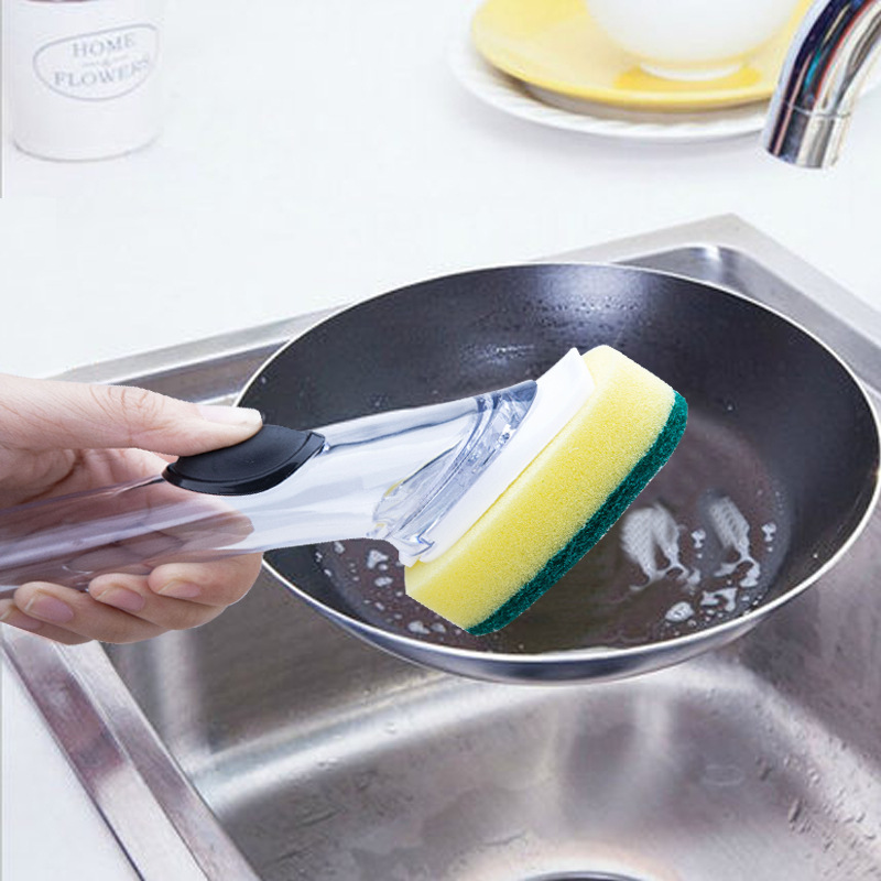 Cepillo automático perezoso, cabezal de esponja, limpieza de pan y utensilios de cocina