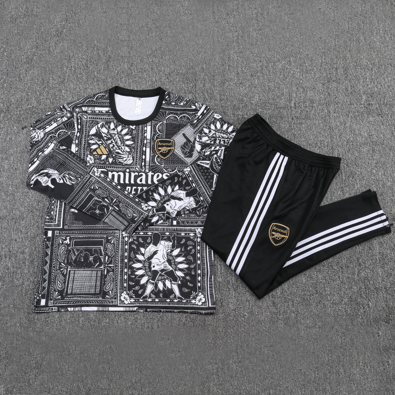 2324 Arsenal Real Madrid Manchester City Marsella Barcelona manga larga fútbol media cremallera traje de entrenamiento lote