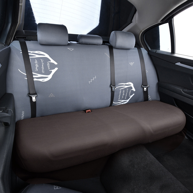 Car Rear Backrest Protective Cover Elastic Four-Season Universal Fabric Dust Cover Backrest Headrest Split Cover