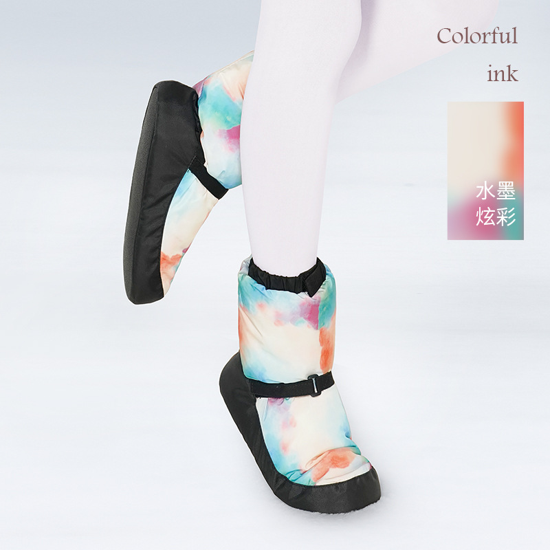 Zapatos de baile adultos práctica botas calientes invierno forro polar engrosada rendimiento zapatos de baile ballet danza práctica botas