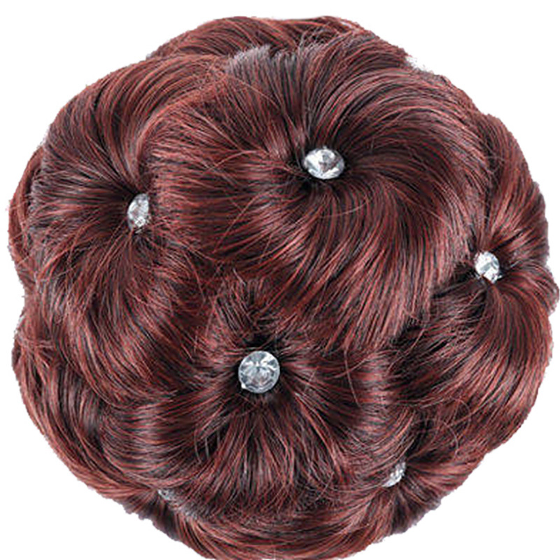 Peluca forma pelo bolsa nueve flor clip peluca anillo nupcial bola cabeza chica placa pelo anillo garra clip flor corsé