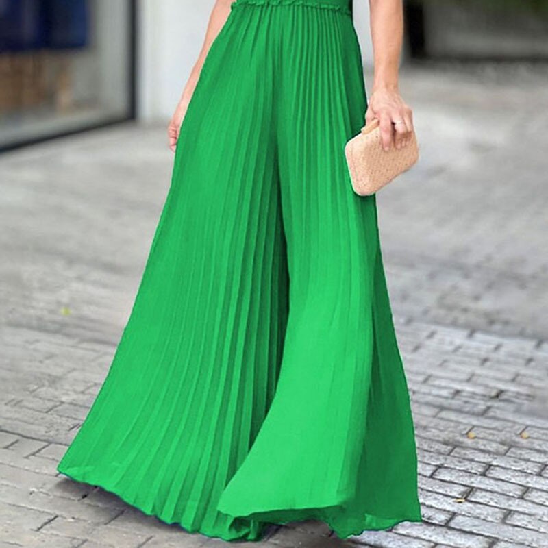 V-neck pleated ruffled long skirt image 7