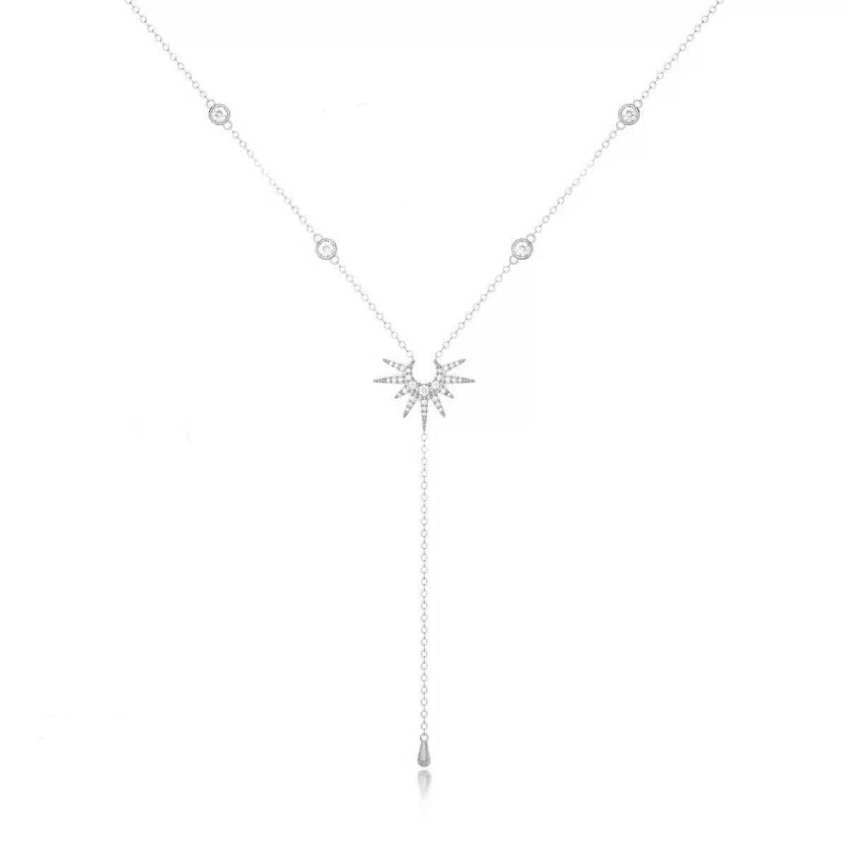 Pendentif tournesol et flocon de neige serti de diamants, en forme de Y, inspiré de la Statue de la Liberté et de style européen et américain._voghion.com