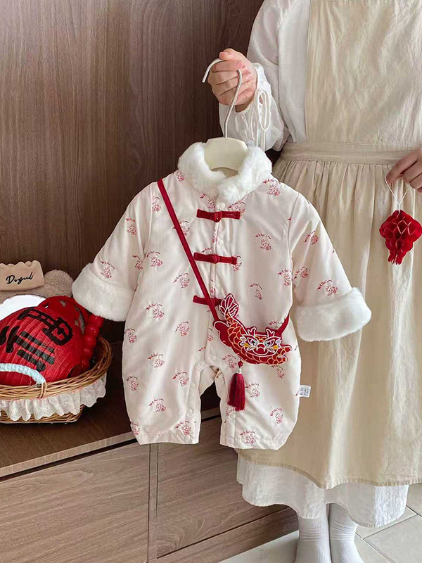 婴儿衣服秋冬装女宝宝加绒夹棉连体衣秋冬外穿满月百天哈衣爬爬服|undefined