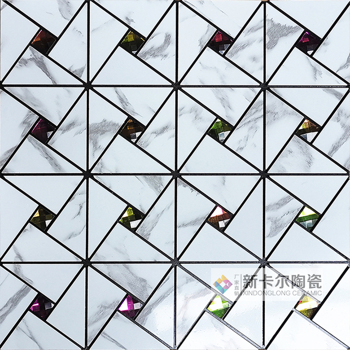 재즈 화이트 풍차 + 컬러 다이아몬드 - 접착식 뒷면 제공