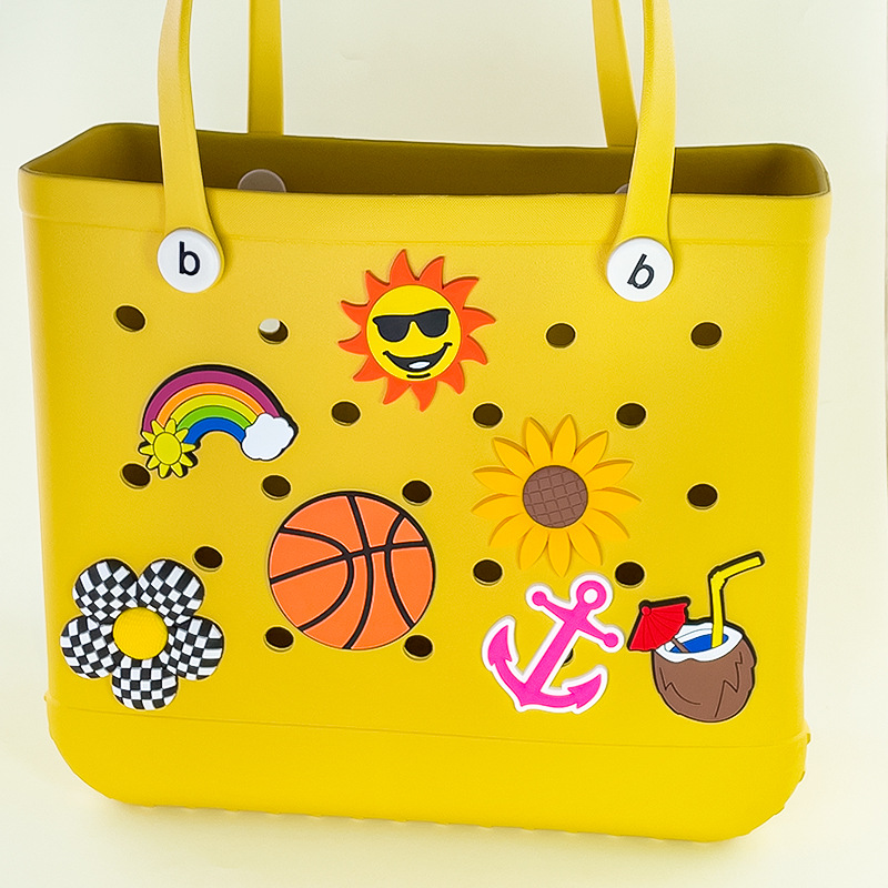 130g Weight Bag Charms Bag Accessories Type 5 PCS/Package Quantity Holiday, Daily Occasion PVC Material letter, Flower Pattern Cute Style 5 PCS/Package PVC Letter Flower Bag Charms 1