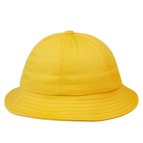 Yellow Hat Printed Logo Kindergarten Fisherman Hat Children's Sun Hat Student Cotton Windproof Rope Hat Wholesale
