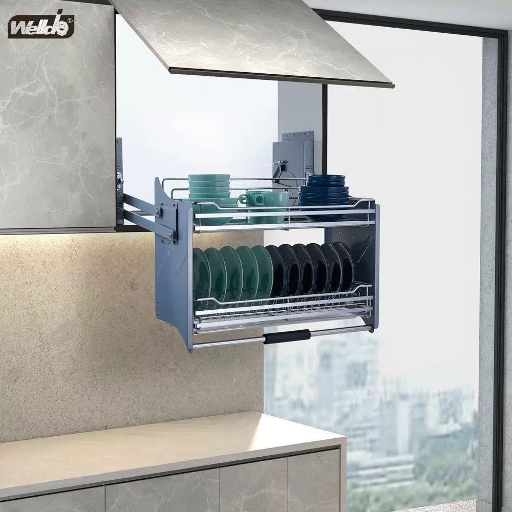 Welldo纬东 厨房吊柜升降机拉篮双层收纳升降机拉篮调味拉篮橱柜