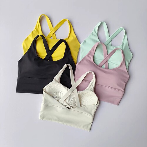 Sports Bra for Women with Fixed Bra Pads, High-Intensity Shock Absorption, Push-Up Running Bra for Yoga and Fitness