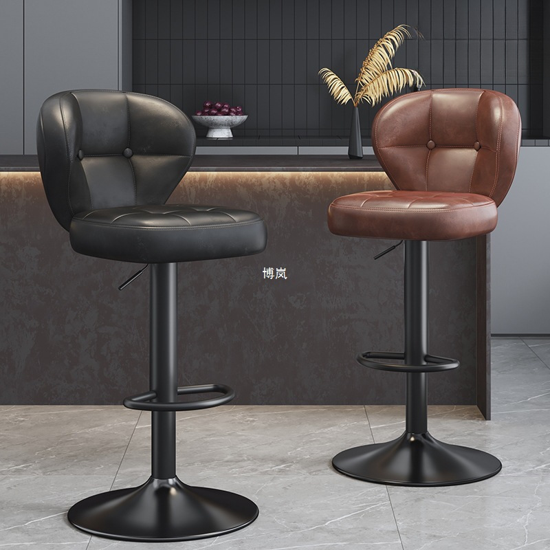 Bar Stool for Home Kitchen, High Stool, Light Luxury Bar Chair, Backrest Chair, Front Desk Cashier Chair, Adjustable Height Chair