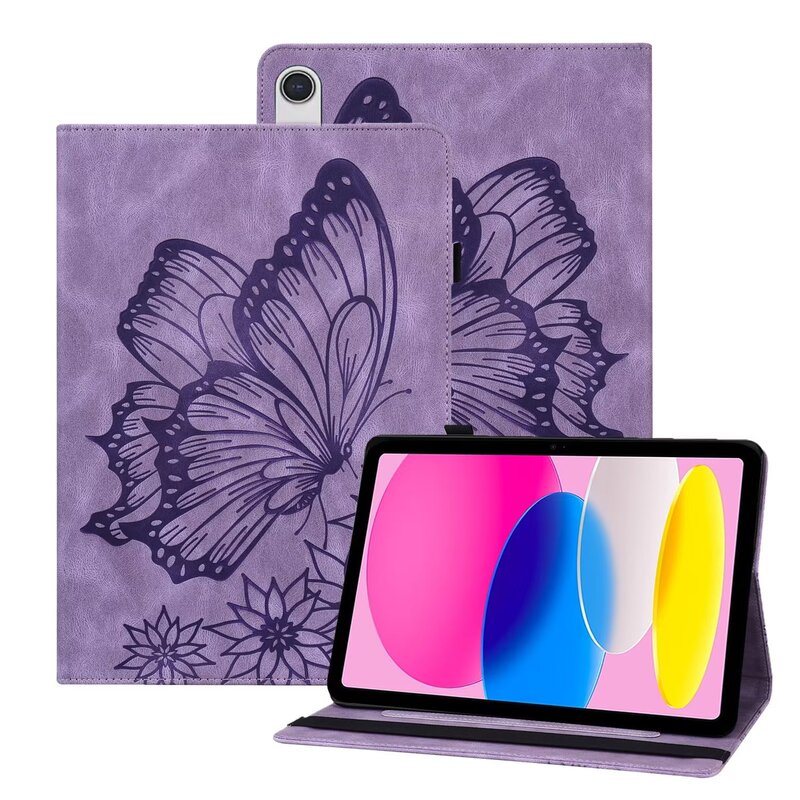 Suitable for iPad 10.9 Tablet Leather Case Samsung Tab S7 Retro Frosted Butterfly Card Anti-Fall Shell Air4