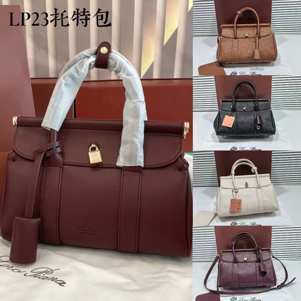 Cross-border New DESIGNBAG Women's Briefcase Luxury LP 32 Semi-Handmade Cowhide Commuter Tote Handbag