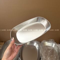 ミノ家304鋼キャンプ盤焼肉波紋皿デザートトレイと平底皿長方形小皿