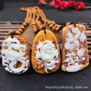 Ambergris Necklace Two-Color Rose Flower Pendant Dragon Brand Pixiu Sweater Chain Men's and Women's Own Fragrance Brand