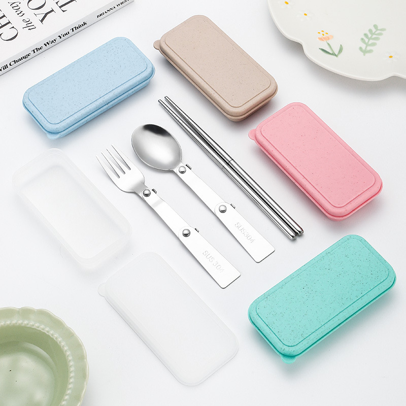 Outdoor portable tableware stainless steel spoon student simple folding camping tableware stainless steel tableware suit wholesale Outdoor portable tableware stainless steel spoon student simple folding camping tableware stainless steel tableware suit wholesale