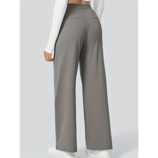 D 34057 Draped High-waisted Wide-leg Pants ���и������ѝ��