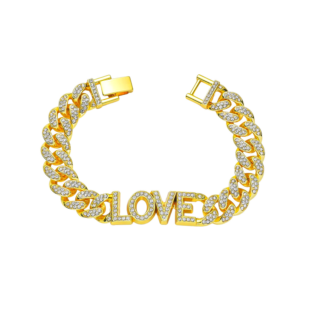 Hip Hop Amour Alliage Placage Incruster Strass Hommes Bracelets display picture 1