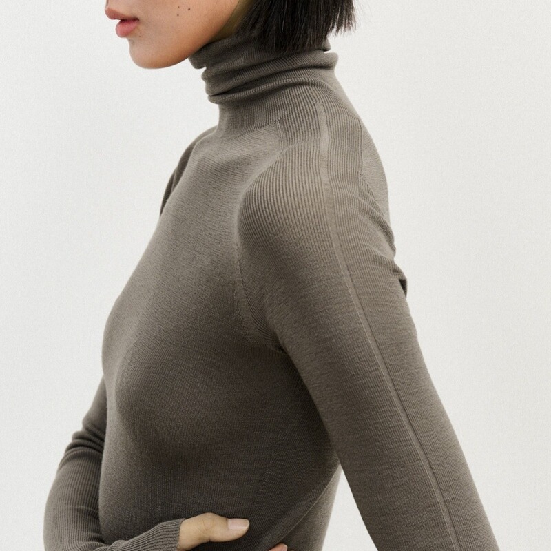 Thickened 3-collar fine wool-like Japanese island fine seamless knitted bottoming shirt sweater for women