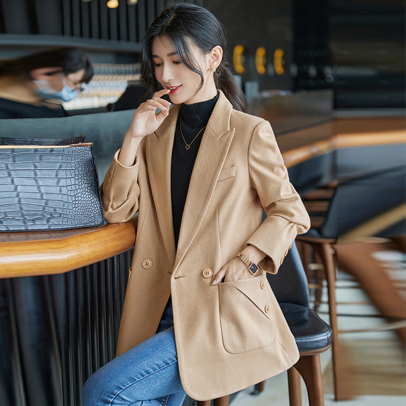 Khaki autumn fashionable elegant professional classic suit jacket