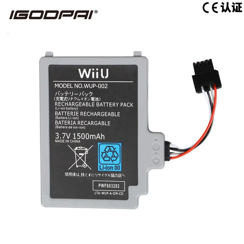 Suitable for Nintendo Wiiu Controller Battery Wiiupad-012 Replacement 1500Mah Capacity Wiiu Rechargeable