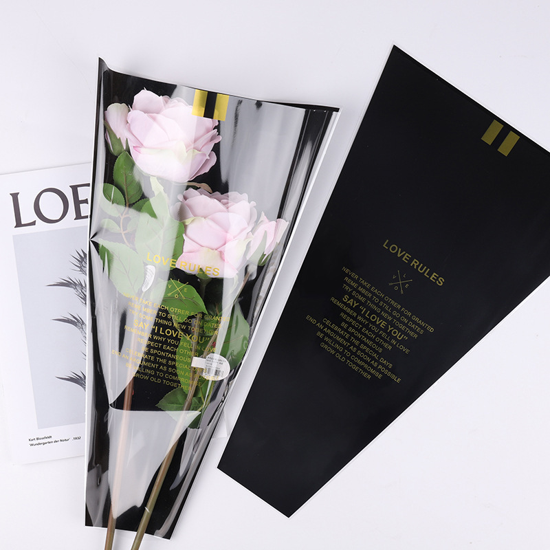 Bolsa transparente con múltiples compartimentos para arreglos florales del Día de la Mujer, bolsa para ramo de flores, papel para envolver flores, bolsa para rosas, arte floral. image 3