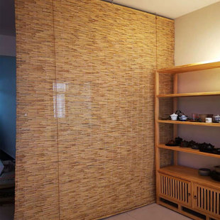 Reed Curtain Door Curtain Teahouse Zen Room Roller Blind Blackout Sunshade Curtain Retro Decorative Wall Curtain Ceiling Decoration Curtain