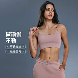 夏季跨境新款纯色性感Y字美背瑜伽文胸健身跑步运动内衣女DAW200