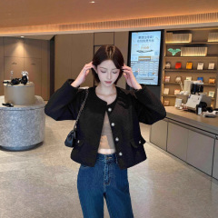 法式名媛小香风外套女春秋新款短款小个子显瘦圆领上衣秋季新款