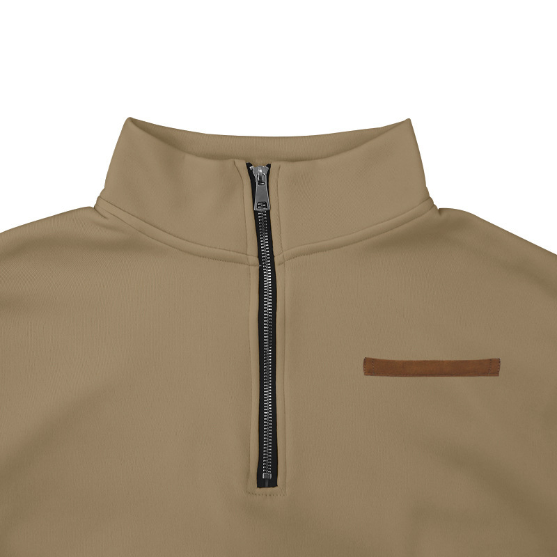 Men's Sweatshirt With Stand Collar And Half Zipper For Winter_voghion.com