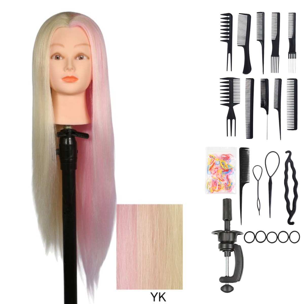 Maniquí de Cabeza para Peluquería de Fibra de Alta Temperatura image 34
