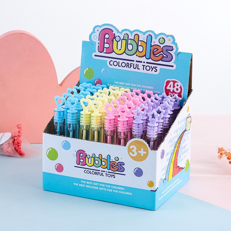 Manufacturer Wholesale 48 Pieces of Unbreakable Bubble Water Mini Bubble Wand Portable Test Tube Bubble Gum Bubble Water Toy