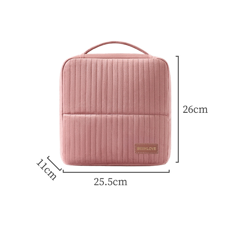 Bolsa de almacenamiento multicapa de terciopelo transfronterizo de Nueva Holanda puede ser vertical conveniente para viajar bolsas de maquillaje portátiles de gran capacidad