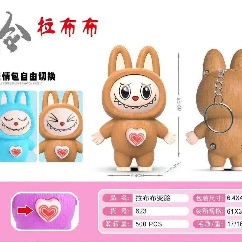 跨境爆款变脸公仔钥匙挂件拉布布labubu蜡笔小新变脸公仔玩具批发|undefined