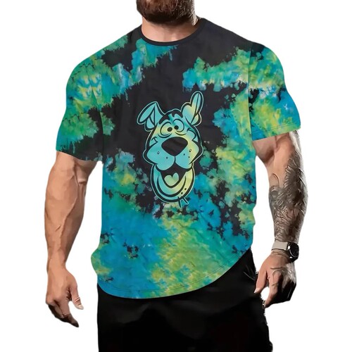 Temu cross-border e-commerce short-sleeved 3D digital printing cartoon animal print T-shirt summer round neck men's top wholesale