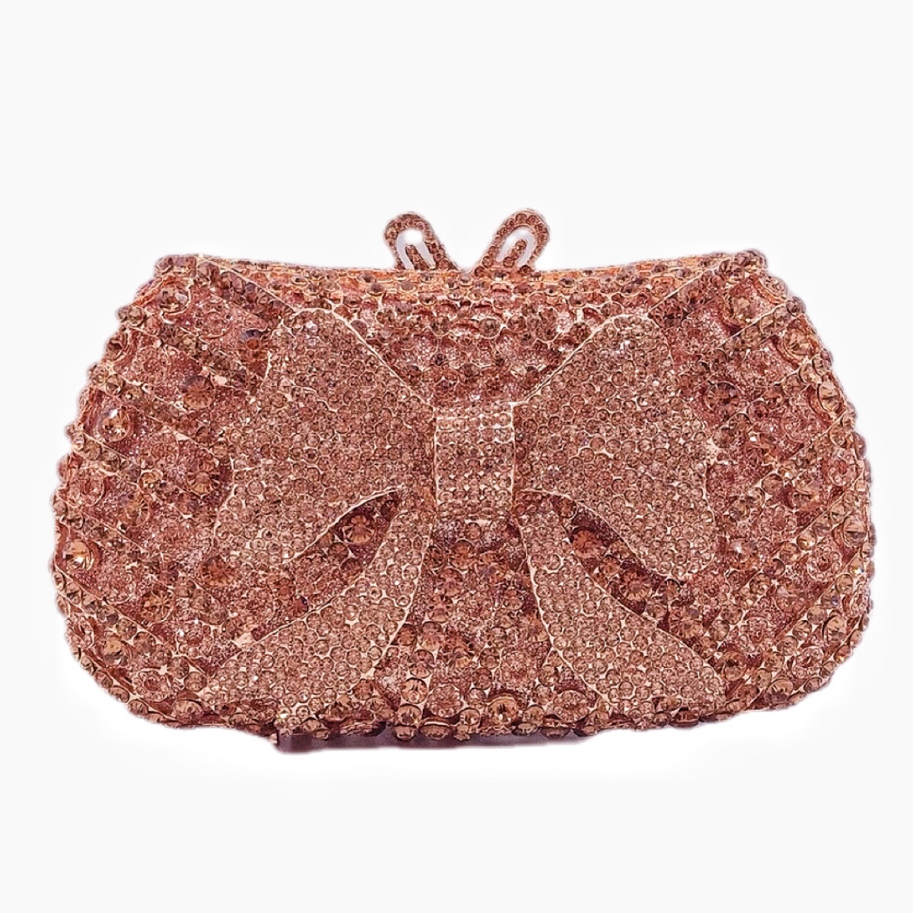 Metal hueco arco con diamantes bolsa de cena transfronteriza bolsa de mujer cadena bolsa de embrague duro