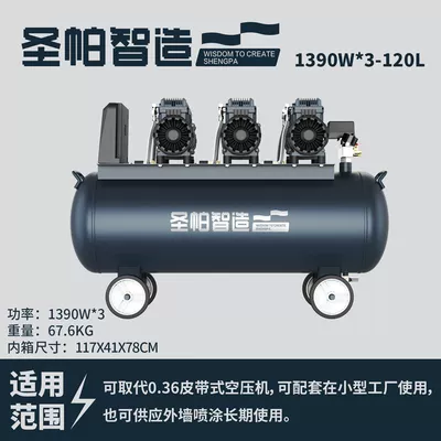 Compressor 220V Silent Oil-Free: Hava kompressorları - factory-direct-flagship-sanpa-authentic-product-10x-money-back-guarantee-if-fake-sp-sp-1390w-120l-factory-configuration-gift-pack