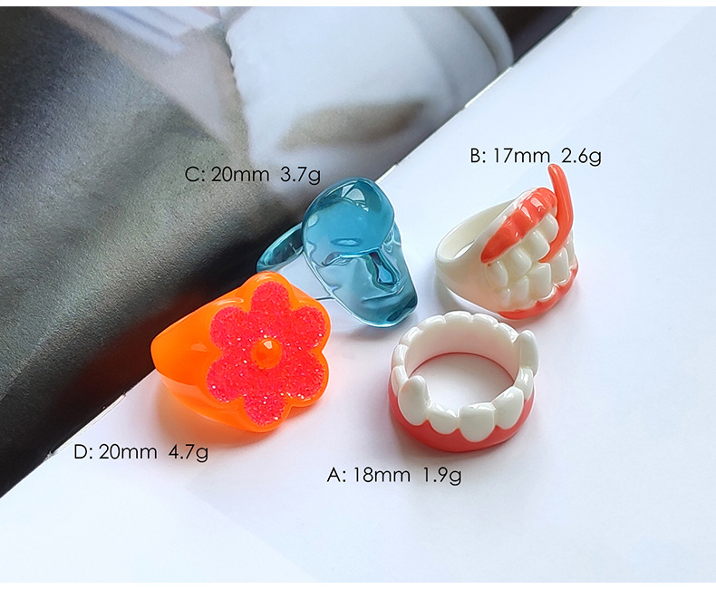 Novelty Flower Plastic Resin Fruit Rings