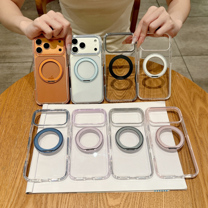 Suitable for Apple 15 Mobile Phone Case Fulcrum 360 Rotation Bracket Iphone17Promax Magnetic Protective Cover Cross-Border