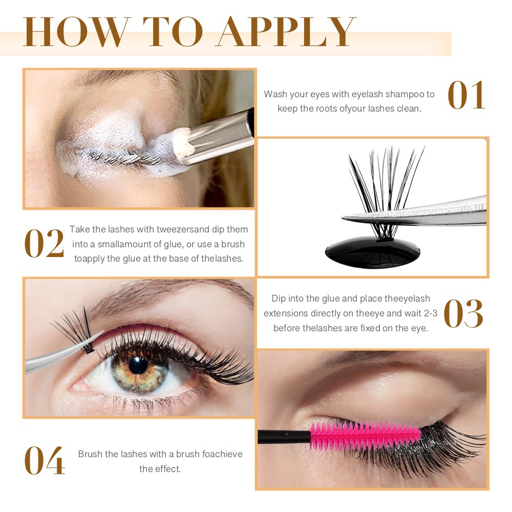 Spot personal ojo abierto auto injertado pegamento de pestañas inodoro no irritante conjunto de pestañas falsas de secado rápido para principiantes