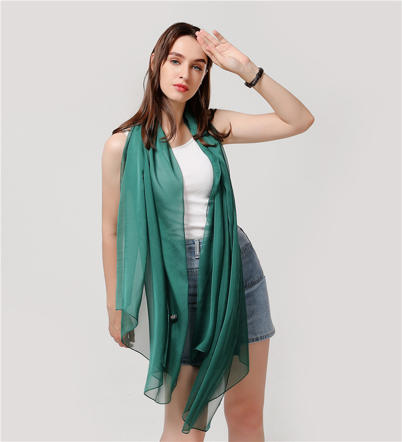 Sciarpa in tinta unita Sciarpa sottile e grande Turismo Protezione solare Decorazione Fotografia Scialle Sciarpa in crepe liscio in tinta unita_voghion.com