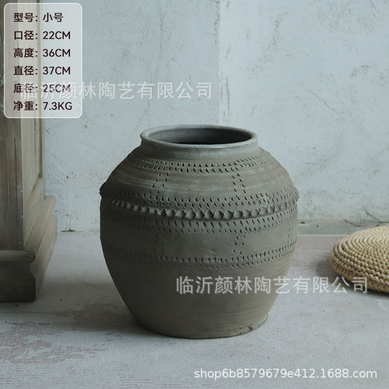 Antigüedad gran barro de barro herencia cultural intangible vasijas hechas a mano vasijas de suelo vasijas de cerámica floral cerámica de decoración paisajística de vivienda residencial