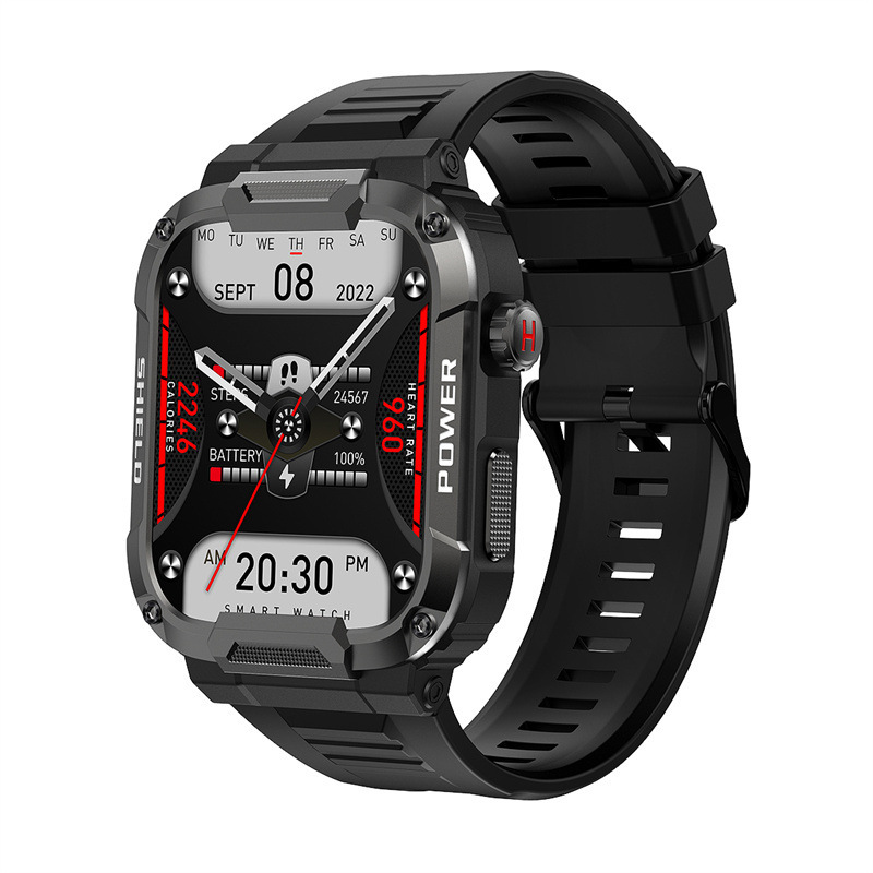 Nuevo reloj inteligente MK66 de tres pruebas 1,85 HD de pantalla grande llamada Bluetooth al aire libre reloj multifunción