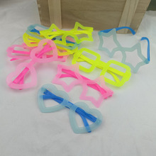 幼儿园活动节庆装扮五星爱心方形圆形无镜片夜光儿童眼镜框小玩具