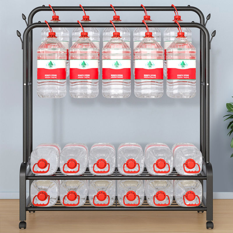 Double rod clothes rack floor-standing vertical clothes rack thick double row clothes rack interior hood rack movable clothes rack