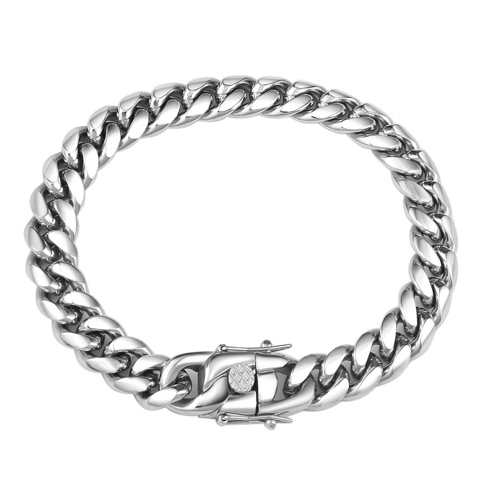 Estilo europeo y Americano hip hop moda retro marca de moda de acero de titanio cadena gruesa personalidad collar de los hombres del todo fósforo punk cadena Cubana