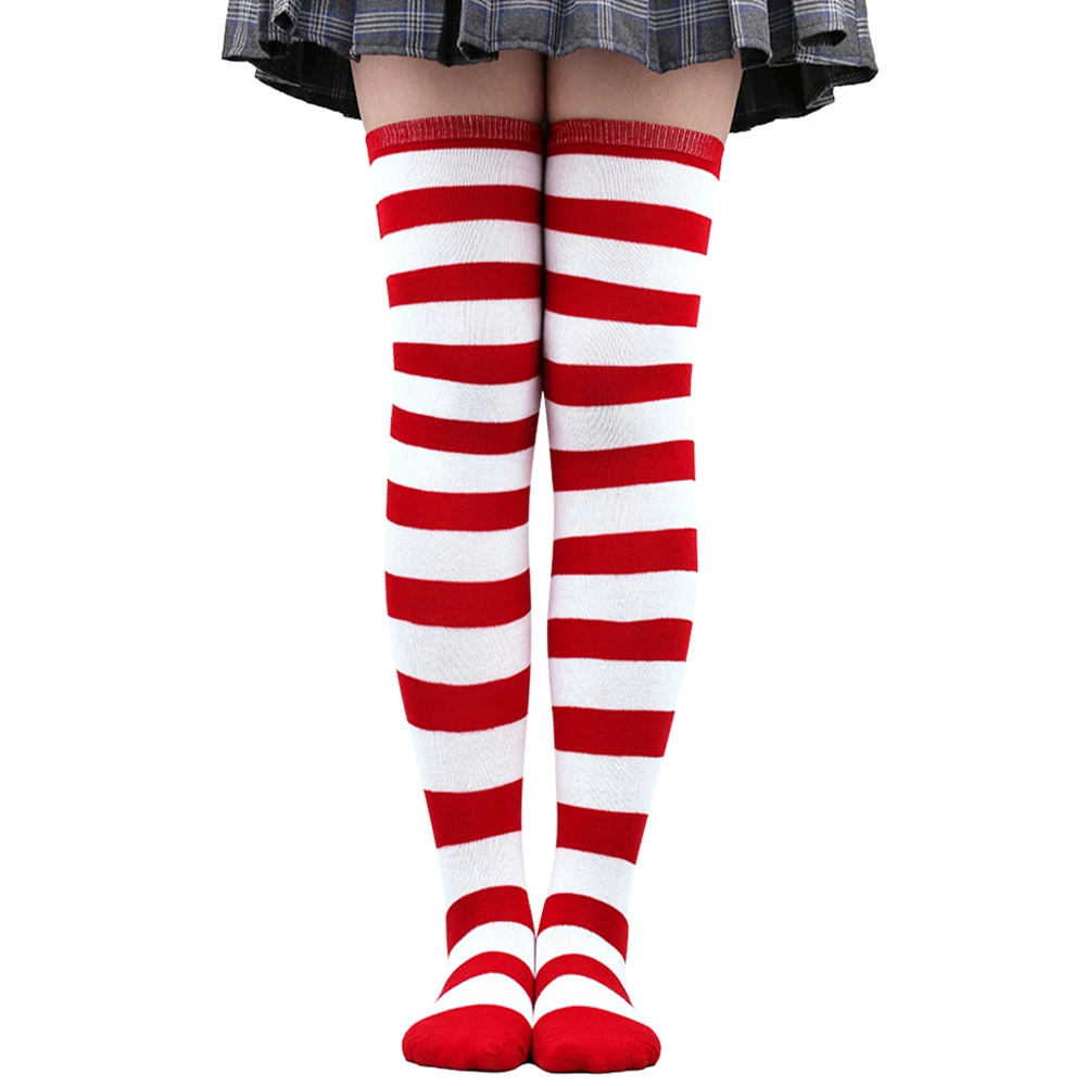 Knee-high Socks Japanese Style, Striped Cosplay & Halloween, Tube 50 cm, Polyester